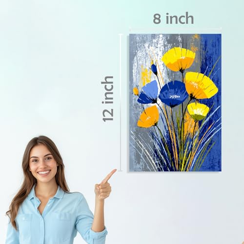 Image of SiddArtify Floral Wall Art Prints Set - Abstract Botanical Poster Decor for Living Room Bedroom Office - 8x12 Sticker Pack of 6