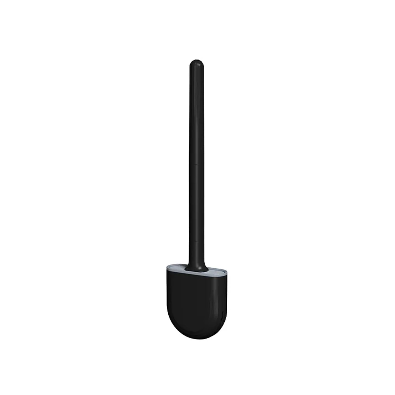 Toilet Brush Silicone Toilet Brush And Holder Bowl With Set Wall Hanging Bristles For Floor(Black)