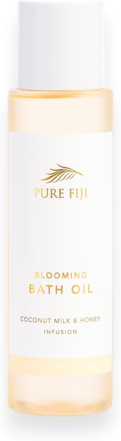 Pure Fiji Bath Oil, Conditioning Body Moisturizer with Natural Ingredients Bath Essential for Women Moisturizing Bath & Body Oil – Coconut Milk & Honey (8oz/236ml)