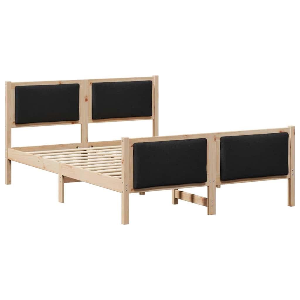 Telaio in legno massello di pino testiera imbottita nero moderna 140 x 190