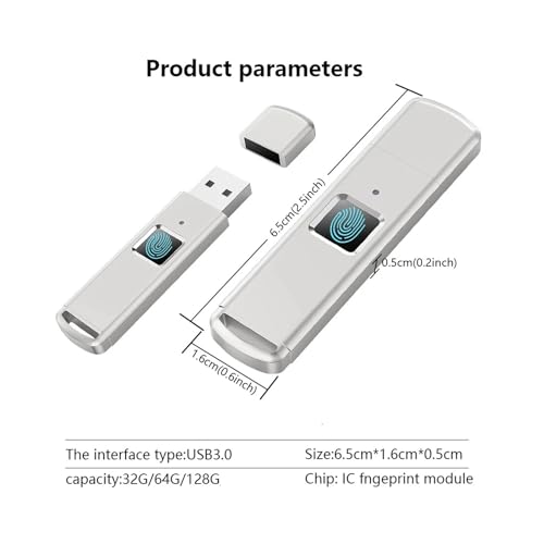 Clé USB à reconnaissance d'empreintes digitales 128 Go stockage sécurité crypté - 7