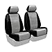 Coverking Custom Fit Front 50/50 Bucket Seat Cover for Select Land Rover Freelander Models - Premium Leatherette 2-Tone (Light Gray with Black Sides)