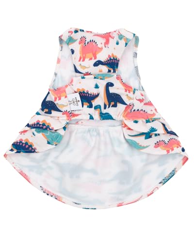 Image of CuteBone UPF50+ Dog Dresses for Small Dogs, Summer Sleeveless Deep V-Back Pet Dress with Big Bow, Breathable Swimwear Fabric, Cooling Stretchy Puppy Clothes for Outdoor Wedding Party Beach DV08XS