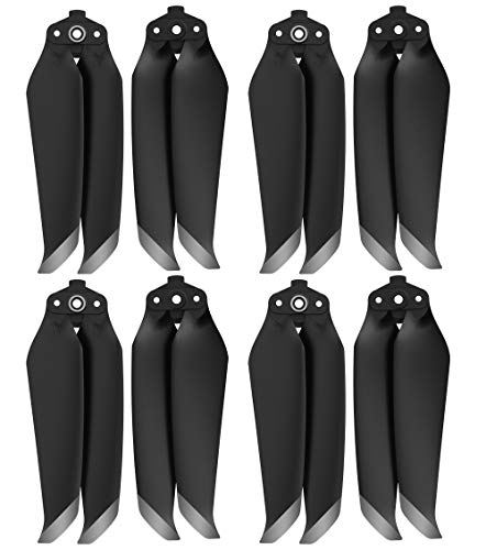 Mavic Air 2 / Air 2S Propellers Replacement, IRCtek 8Pcs 7238F Low-Noise Quick-Release Propellers Compatible with DJI Mavic Air 2 / Air 2S Drone (Black, Silvery Tip)