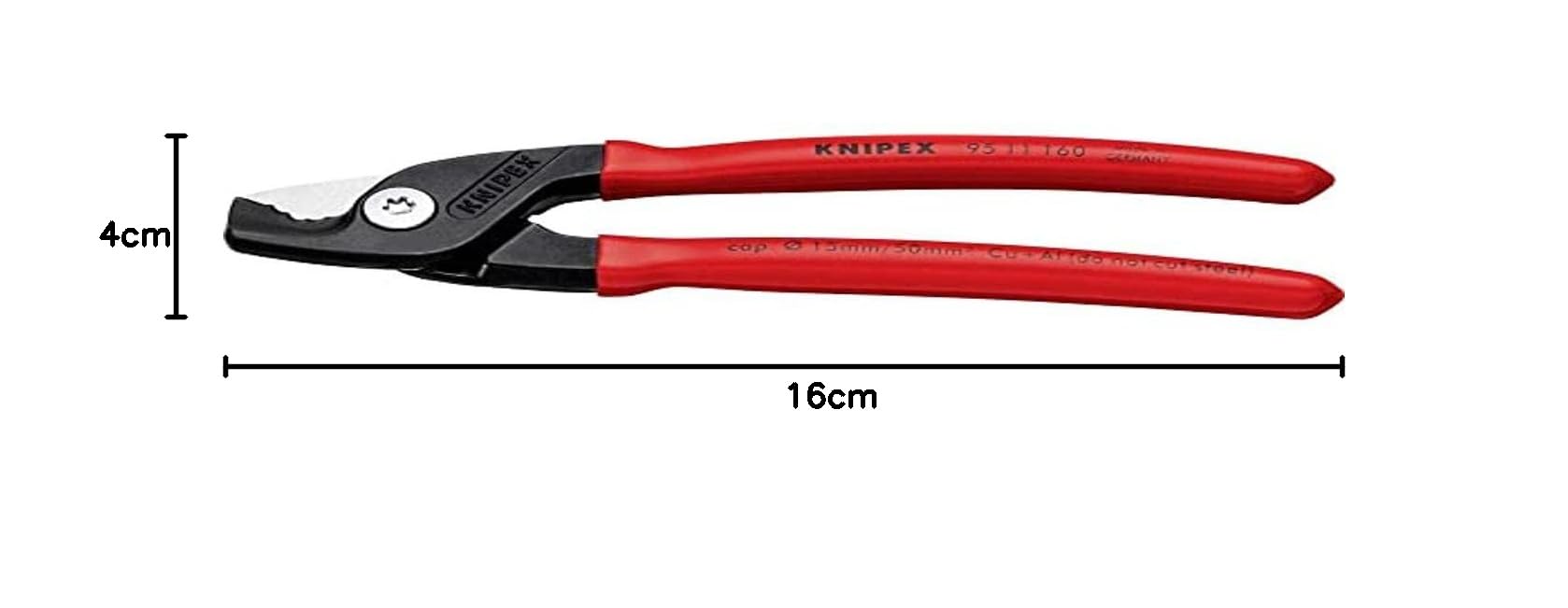 KNIPEX StepCut Nożyce do kabli z tworzywa sztucznego, powlekane 160 mm, 95 11 160