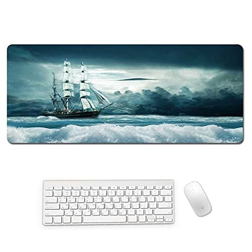 Tapis de souris voilier de mer 1000x500 mm pour grand bureau de gamer