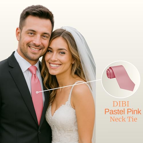 Image of Dibi Solid Color Ties for Men, Formal Mens Ties, Neck Tie, Classic Tie for Boys Women Teens, Wedding Business Costume Necktie