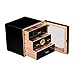 Humidor De Gran Capacidad De Tres Niveles Caja De Almacenamiento De Cigarros De Mesa De Madera De Cedro Hecha A Mano, Capacidad para 30-40 Cigarros,Humidor Humidificador con HigróMetro Y Humidificad
