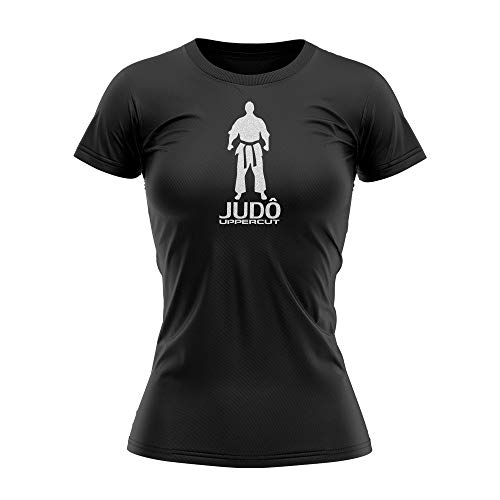 Camisa Dry Fit Uppercut Judo Feminino, Preta e branca, P