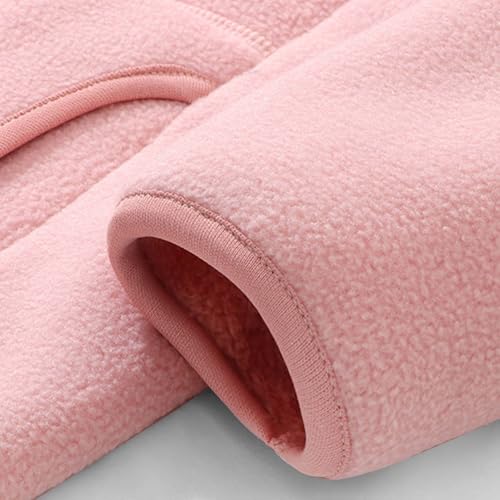 Toddler and Girl's Fleece Coats Long Sleeve Hooded Winter Jacket Full Zipper Thicken Warm Hoodies Solid Cute Jackets3