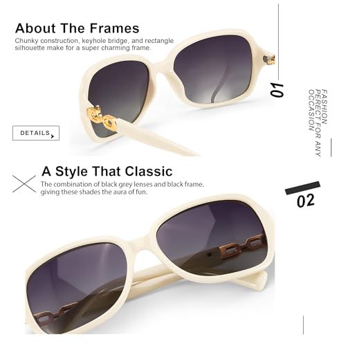 Image of SIPHEW Women's Polarized Sunglasses w UV400 Protection,Classic Sun Glasses | Vintage Sunnies,Wraparound Shade,Lightweight & Comfortable,Big Sunnies eyewear,Driving,Outdoors
