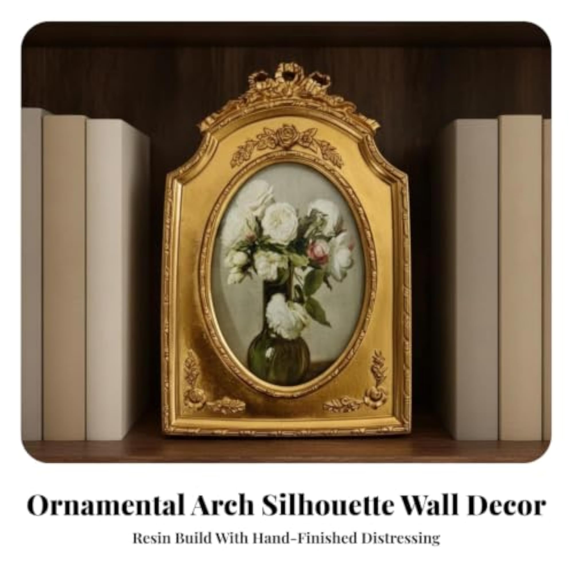 Ornate Resin Picture Frame, Vintage Arched Design