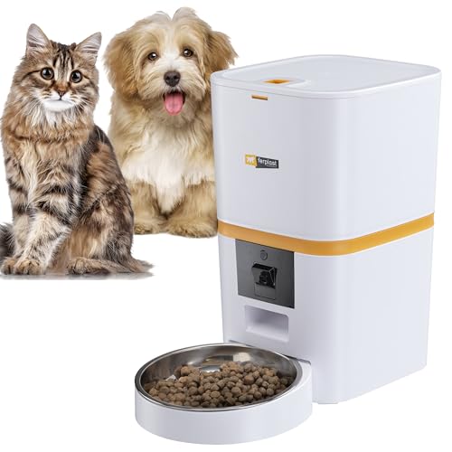 Ferplast Distributore Automatico Cibo Cani e Gatti, 6L, Wi-Fi 2.4G-5G, Camera 1080P Visione Notturna, Microfono & Speaker, Controllo APP, 30+ Pasti al Giorno, Controllo Umidità, Ciotola Acciaio Inox
