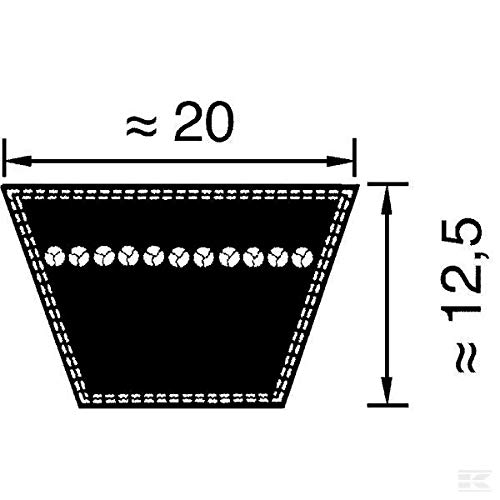 Confezione Da 3 Cinghie Trapezoidali A20 (4L220) - Larghezza 1/2'', Altezza 5/16'', Lunghezza 22''