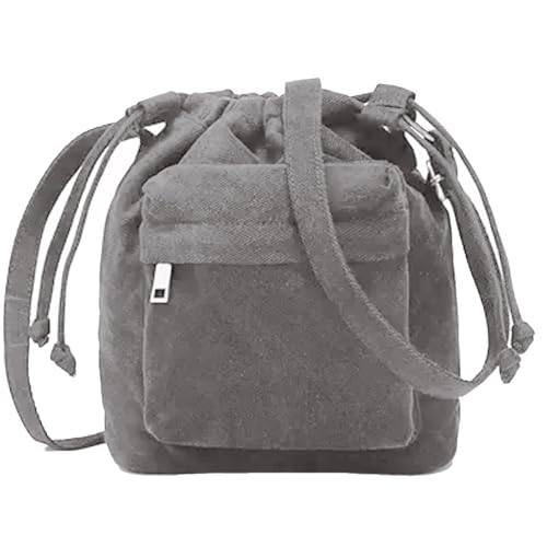 Image of Crossbody Bags for Women Small Canvas Drawstring Bucket Purse Cute Little Boho Bag | Small