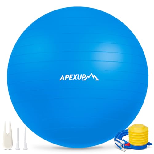 Image of APEXUP Yoga Ball, 660 lbs Anti-Burst Exercise Ball with Pump, 5 Sizes | Anti-Burst, Anti-Slip, SGS Certified, Strengthens Core, Improves Balance & Posture, Boosts Flexibility & Stability
