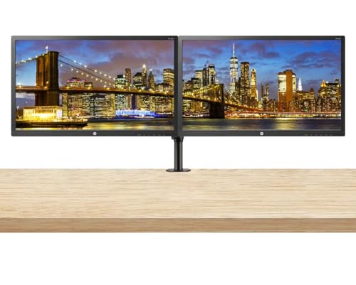 Image of HP 24uh 24-inch Full HD 1920 x 1080 LED Backlit LCD Monitor 2-Pack Bundle with HDMI, VGA, DVI Ports, Desk Mount Clamp Dual Monitor Stand