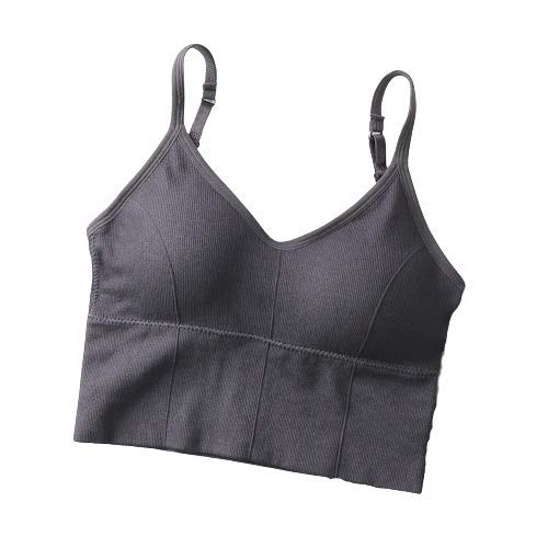IRISES deep u-Neck Bralette Cum Tank top for Womens Pushup Padded U Backless Wire Free Tank top (Free Size 28-32 Bust) Color (Grey) Pack of 1-image-0