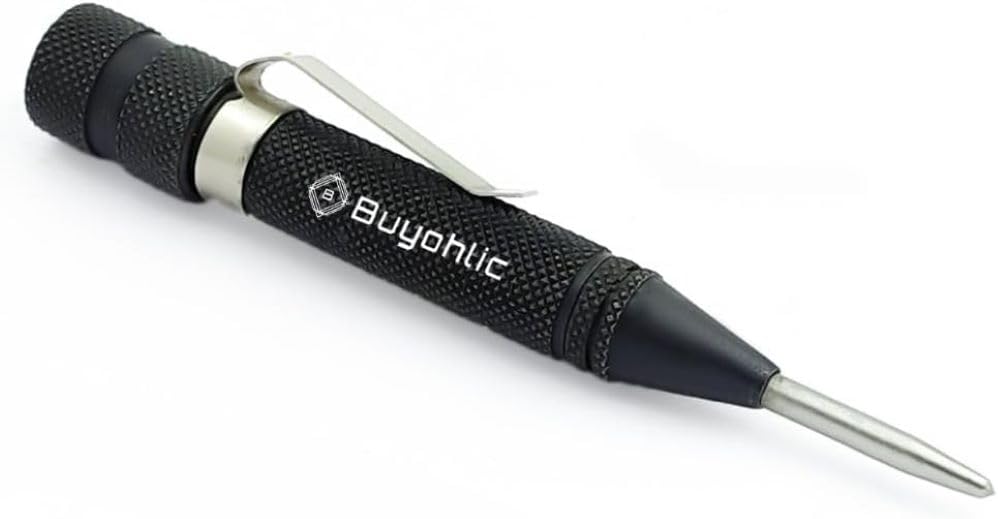 Buyohlic Adjustable Force Automatic Centre Center Punch II Pen Clip Type Holder