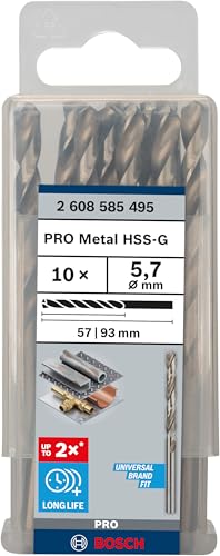 Bosch 10x PRO Metal HSS-G Spiralbohrer, 5,7 x 57 x 93 mm, 10-tlg. – Ansicht 2