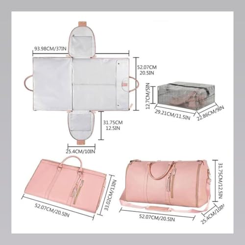 Styleushaven foldable Travel Bag, Weekender Bags for Women, Multifunctional, Unisex Waterproof with Shoe Dust Bag (Off-white (garment bag))2