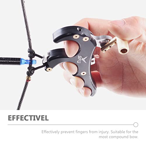 Besportble Ar Accessories Right Protector Fitting Left& Metal Trigger Guard Recurve Part Hand Archery Aid Thumb Accessory Bow Releaser Finger Compound Release For Adjustable Shooters ° Black #TOP7