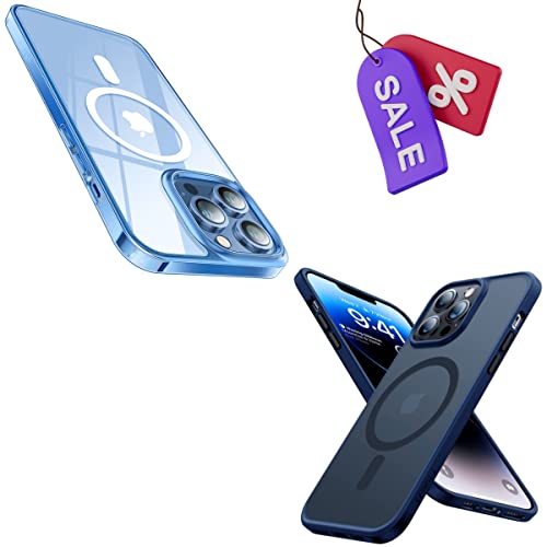 TORRAS Magnetic Case for iPhone 13 Pro Case, Sierra Blue & Navy Blue