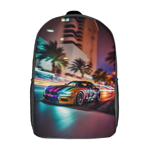 LMYmoney Sac à dos tendance imprimé en 3D pour enfants, sac à dos de course BMW, sac d'école pour garçons et filles, cartable pour adolescents, 43 cm