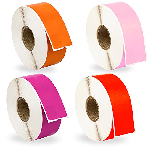 Houselabels Compatible Dymo 30252 Red, Purple, Orange, Pink Address Labels (1-1/8" X 3-1/2") Compatible With Rollo, Dymo Lw Printers, 4 Rolls / 350 Labels Per Roll #TOP18