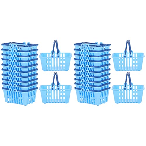 Luozzy 24 Pcs Mini Shopping Basket Dollhouse Shopping Basket Toy For Kids Pretend Play, Blue #TOP12