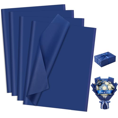 woric 160 Sheets Blue Tissue Paper for Gift Bags 20 X 14 Inches Navy Wrapping Tissue Paper Bulk for DIY Crafts Gift Packaging Weddings Birthday Party Decorations