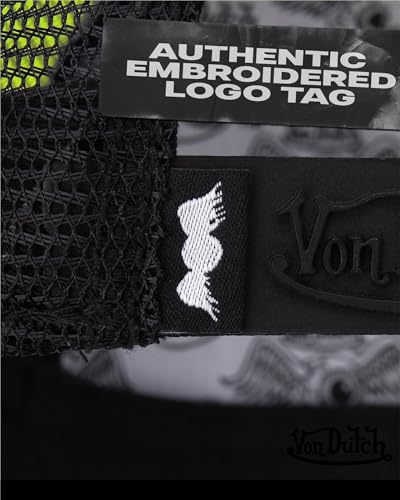 Image of Von Dutch Unisex Trucker Hat - Retro Classic Solid Color Mesh Back Snapback Baseball Cap for Men & Women.