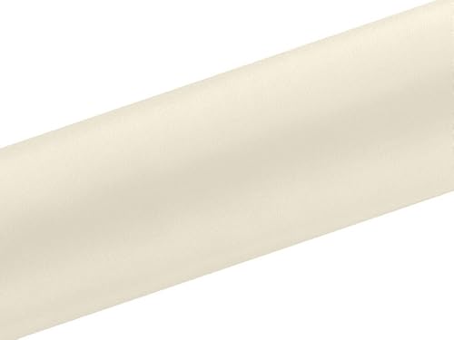 Lot de 48 chemins de table en tissu satiné lisse, crème, 0,16 x 9 m