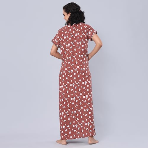Image of Evolove Women's Viscose Liva Long Maxi Night Gown Nighty Dress with Pocket, Super Soft Comfortable (LNG-Rayon)