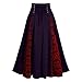 BOLAWOO-77 Donna Pizzo Patchwork Maxi Gonna Gonna d'Epoca A Pieghe Mode Basic Gotiche Eleganti Gonne A Vita Alta Dell'Oscillazione Rockabilly (Color : Violett, Taglia Unica : XL)