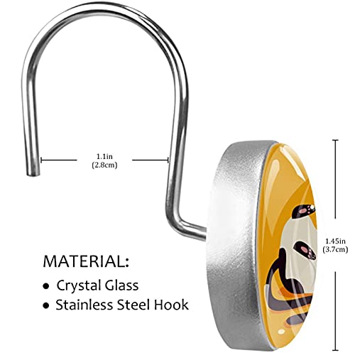 Crochets de rideau de douche en acier inoxydable durable avec suspensions décoratives - 4