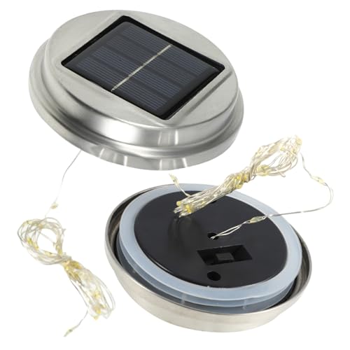 Tapa para luz solar colgante SEWACC de acero inoxidable, pack de 2 unidades para linternas DIY