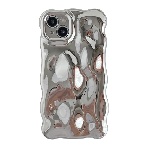 Coque souple iPhone 15 Plus argent silicone flexible protection arrière