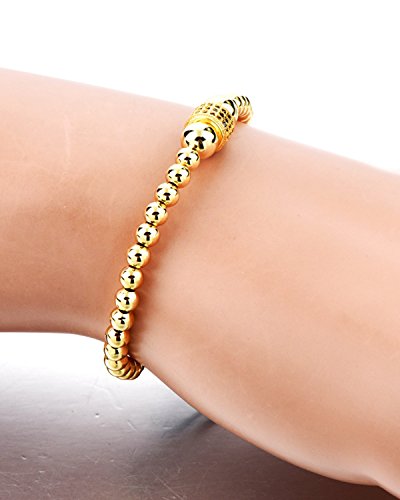 Image of Young & Forever Stainless Steel Anti Tarnish Wristband for Men Stylish Casual Wedding Party Office Wear Religious Cross Symbol Bracelet for Boys Fancy Fashion Jewelry (Gold 4mm Macrame)