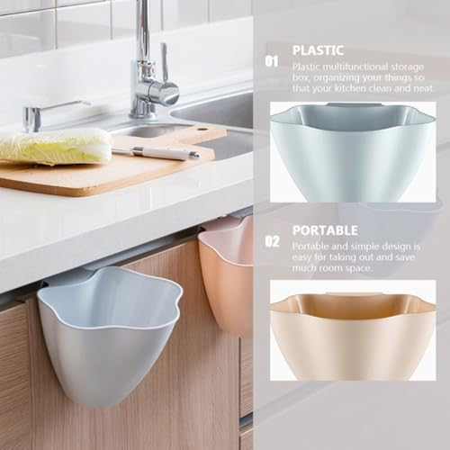 Contenedor de basura colgante para cocina 3 piezas azul rosa gris miniatura 3