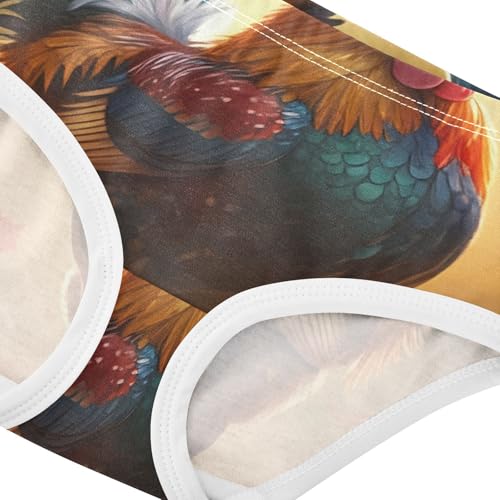 Rooster Colorful Autumn Cute Panties Girl Toddler Underwear Floral Cotton Colorful Briefs Kids Undies 2t4
