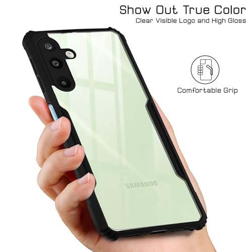 Image of Jkobi Back Cover Case for Samsung Galaxy M16 5G | Samsung Galaxy F16 5G (Shockproof with Polycarbonate Clear Panel | Professional Black)
