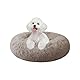 Nisrada Hundebett für kleine, mittelgroße und große Hunde, 50cm, waschbar, rund, gemütlich, weich, Haustierbett für Welpen und Kätzchen, mit Rutschfester Unterseite
