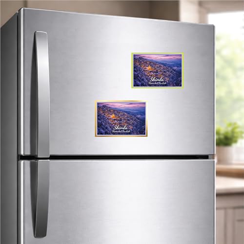 Image of Decorative Fridge Magnet with Glowing Border | Pack of 1 (Shimla, Himachal Pradesh, 4x3 inch - Fluorescent Border)