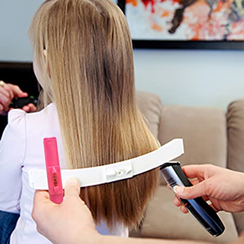 Hair Cutting Clip Tools, Professional DIY Home Bangs Trimmer Styling Aid Clip, Comb Hairstyle Typing Trim Ruler Kits for Layers Bangs, Bobs, Trims Split Ends (White/Pink) - Image 4