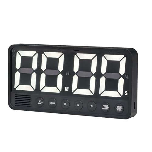 MOSTRUST Digital Kitchen Timer with 7.1” Extra Large Display, Rechargeable Magnetic LED Countdown/Up Memory Timer with 6 Alarms & 4 Volume Levels for Cooking, Classroom, Office, Home Gym (Black)