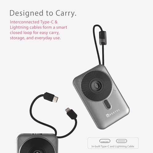Image of Beetel MagVibe Series WS10 4 in 1 MagSafe 10000mAh Magnetic Wireless Power Bank for Apple iPhone, iWatch & AirPods, Qi Charging for Samsung, OnePlus and Other Android Devices|3M Ring in Box|MT Grey