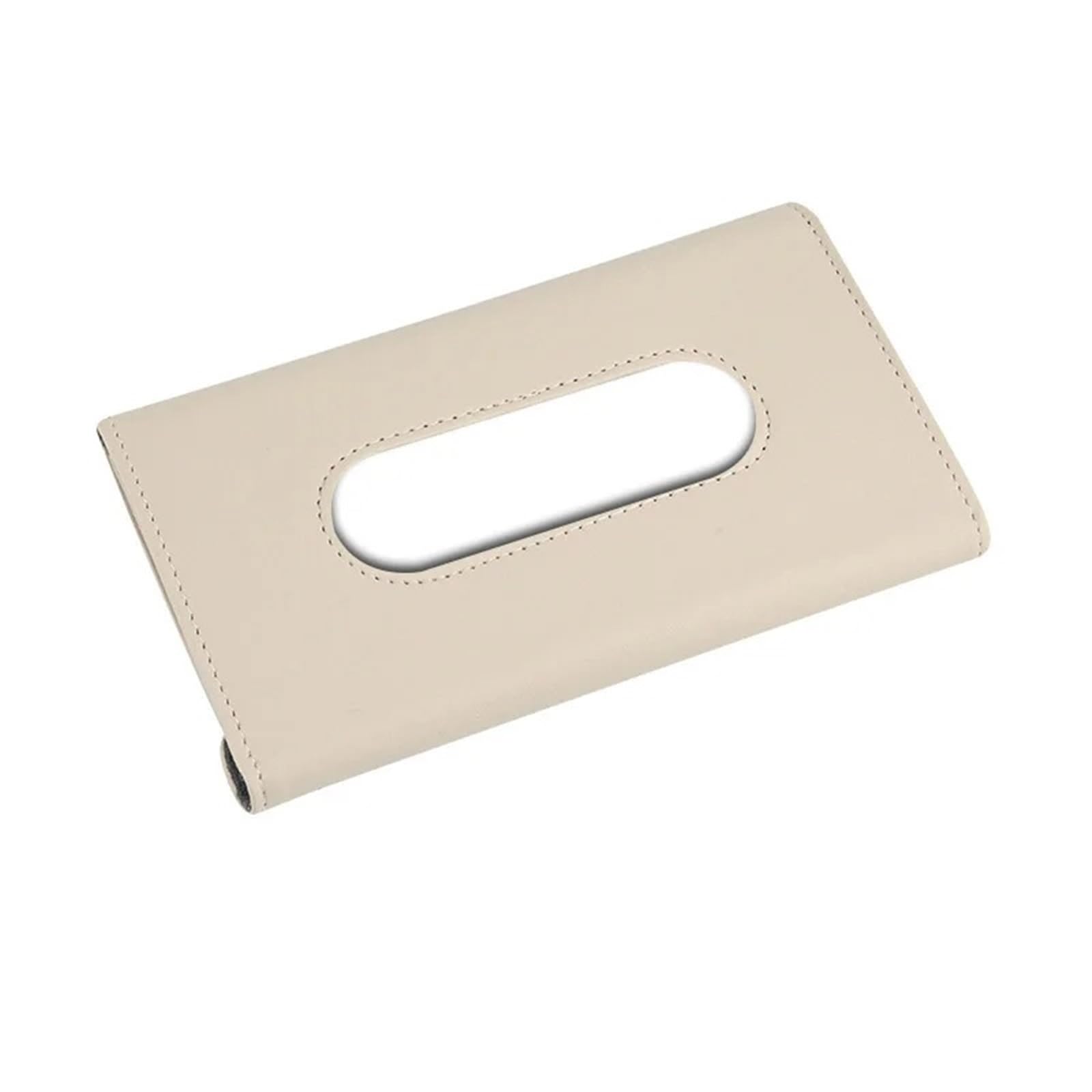 Car Trim Interior Car Visor Tissue Holder PU Leather Hanging Paper Towel Clip Napkin Backseat Case Auto Interior(Beige with tissue)