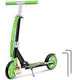 KESSER® Scooter Roller Kinderroller Cityroller Tretroller Kickroller, für jedes Alter, Höhenverstellbar bis 190cm, bis zu 100kg,Klappmechanismus, Inkl. Tragegurt, Kickscooter, Spider (Green)