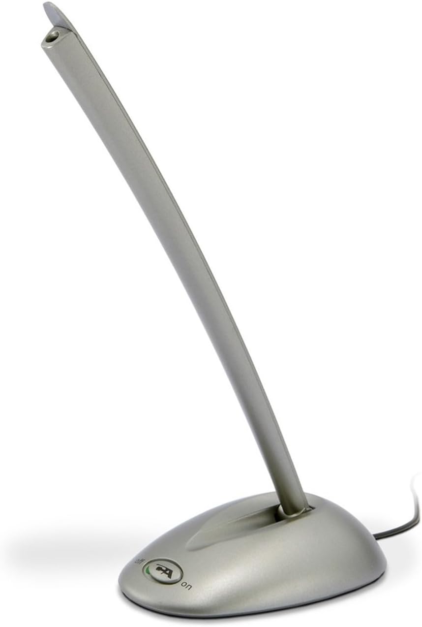 Cyber Acoustics 3.5mm Computer Desktop Microphone/Unidirectional Noise Cancelling Mic (CVL-1064),Silver